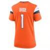 Number 1 Bride Denver Broncos Nike Women's Game Jersey - Orange - Detail View