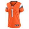 Number 1 Bride Denver Broncos Nike Women's Game Jersey - Orange - Side View