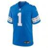 Number 1 Groom Detroit Lions Nike Game Jersey - Blue - Side View