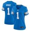 Number 1 Bride Detroit Lions Nike Women's Game Jersey - Blue - Front View