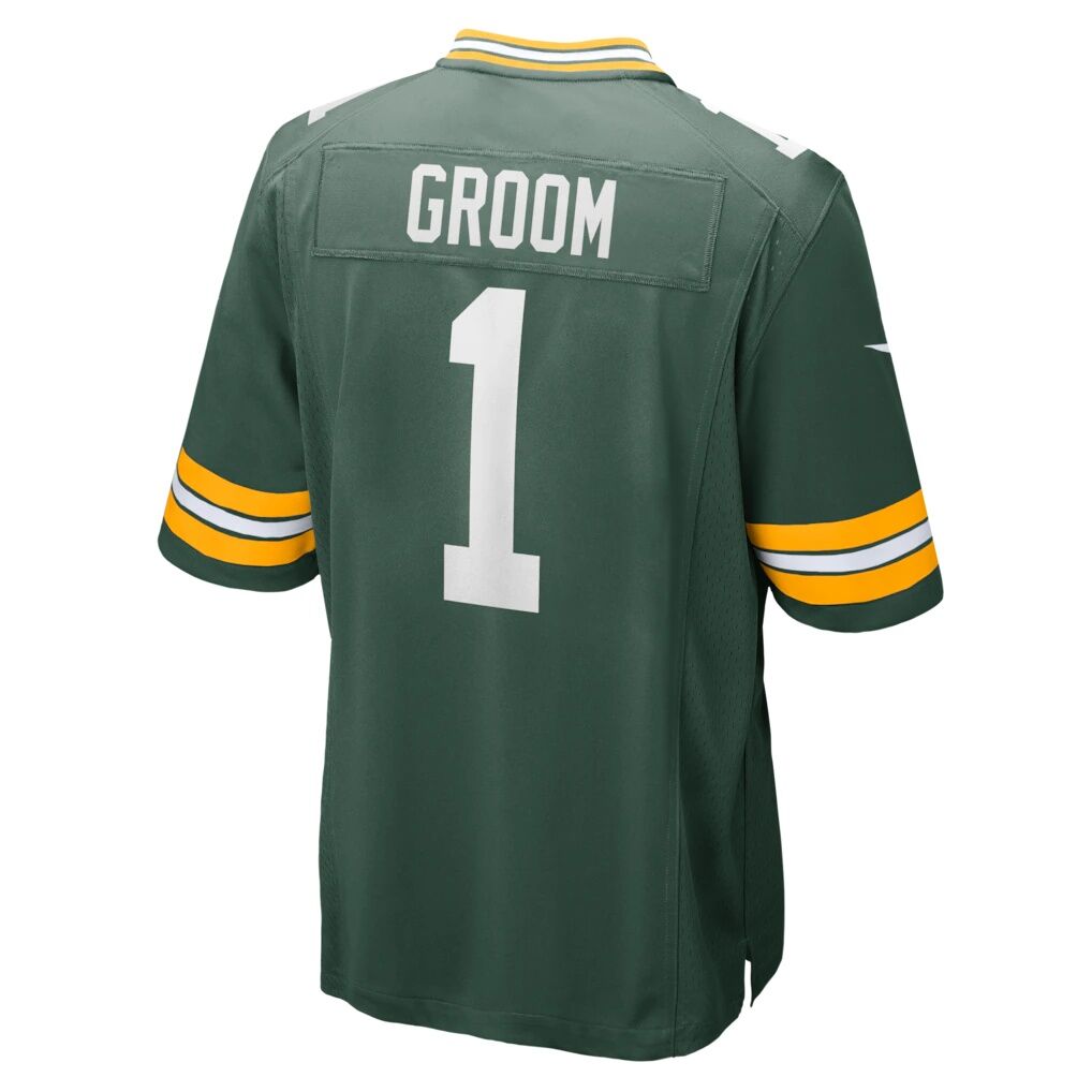 Number 1 Groom Green Bay Packers Nike Game Jersey