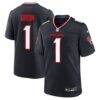 Number 1 Groom Houston Texans Nike Game Jersey - Navy - Front View