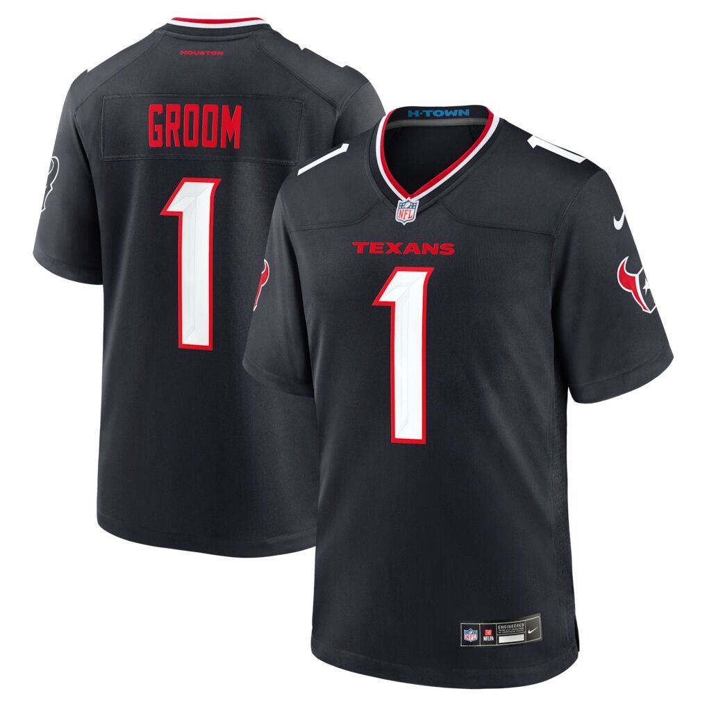 Number 1 Groom Houston Texans Nike Game Jersey