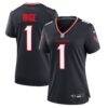 Number 1 Bride Houston Texans Nike Women's Game Jersey - Navy - Front View