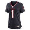 Number 1 Bride Houston Texans Nike Women's Game Jersey - Navy - Side View