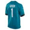 Number 1 Groom Jacksonville Jaguars Nike Game Jersey - Teal - Detail View