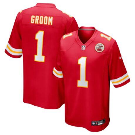 Number 1 Groom Kansas City Chiefs Nike Game Jersey - Red - Front View