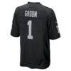 Number 1 Groom Las Vegas Raiders Nike Game Jersey - Black - Detail View