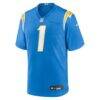 Number 1 Groom Los Angeles Chargers Nike Game Jersey - - Side View