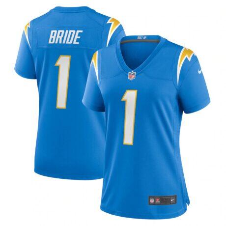 Number 1 Bride Los Angeles Chargers Nike Women's Game Jersey - - Front View