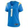 Number 1 Bride Los Angeles Chargers Nike Women's Game Jersey - - Side View