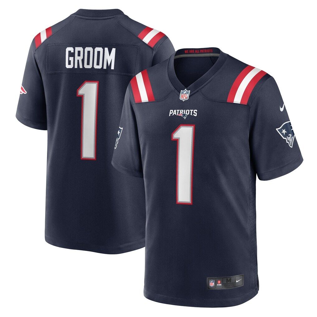 Number 1 Groom New England Patriots Nike Game Jersey