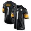 Number 1 Groom Pittsburgh Steelers Nike Game Jersey - Black - Front View
