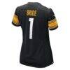 Number 1 Bride Pittsburgh Steelers Nike Women's Game Jersey - Black - Detail View