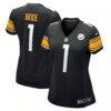 Number 1 Bride Pittsburgh Steelers Nike Women's Game Jersey - Black - Front View