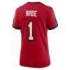 Number 1 Bride Tampa Bay Buccaneers Nike Women's Game Jersey - Red - Detail View