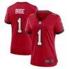 Number 1 Bride Tampa Bay Buccaneers Nike Women's Game Jersey - Red - Front View