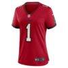 Number 1 Bride Tampa Bay Buccaneers Nike Women's Game Jersey - Red - Side View