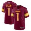 Number 1 Groom Washington Commanders Nike Game Jersey - - Front View