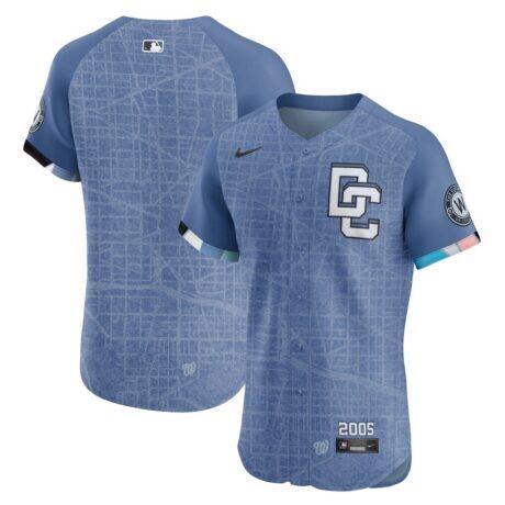 Washington Nationals Nike 2025 City Connect Elite Jersey - Blue - Front View