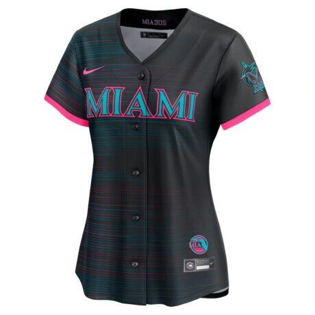 Miami Marlins Nike Women's 2025 City Connect Limited Jersey - Black - Alt2