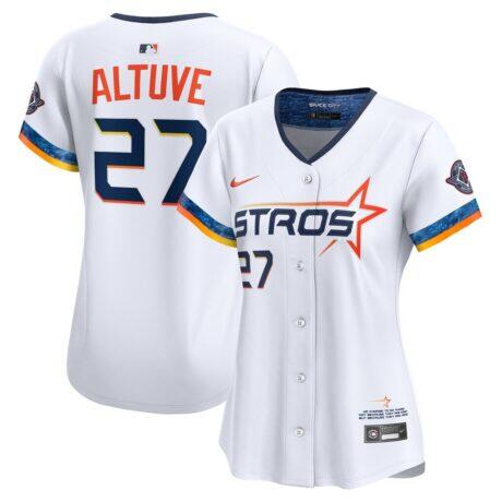 Jose Altuve Houston Astros Nike Women's 2025 City Connect Limited Jersey - White - Front View
