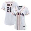 Yainer Diaz Houston Astros Nike Women's Home Replica Jersey - White - Front View