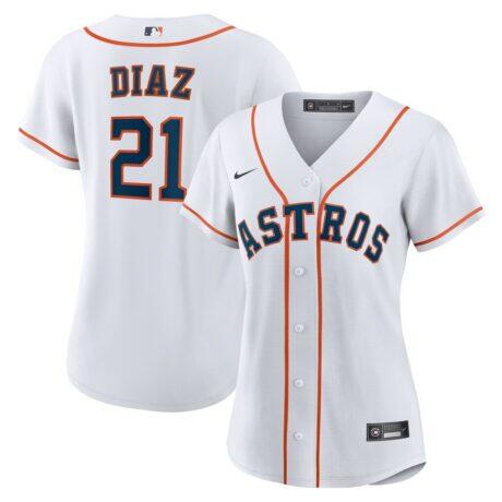Yainer Diaz Houston Astros Nike Women's Home Replica Jersey - White - Front View