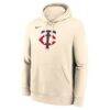 Minnesota Twins Nike Logo Club Fleece Hoodie - Cream - Side View