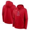 Los Angeles Angels Nike Logo Club Fleece Hoodie - Red - Front View
