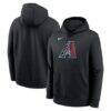 Arizona Diamondbacks Nike Logo Club Fleece Hoodie - Black - Front View
