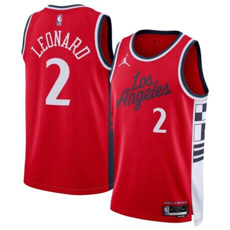 Kawhi Leonard LA Clippers Jordan Brand Unisex 2024/25 Swingman Jersey - Red - Front View