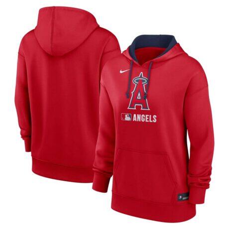 Los Angeles Angels Nike Women's Authentic Collection Therma-FIT Hoodie - Red - Front View
