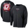 Chicago Bulls Nike Courtside Oversized Long Sleeve T-Shirt - Black - Front View