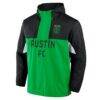 Austin FC Fashion7 Free Kick Woven Quarter-Zip Hoodie Jacket - Black - Side View