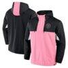 Inter Miami CF Fashion7 Free Kick Woven Quarter-Zip Hoodie Jacket - Black - Front View