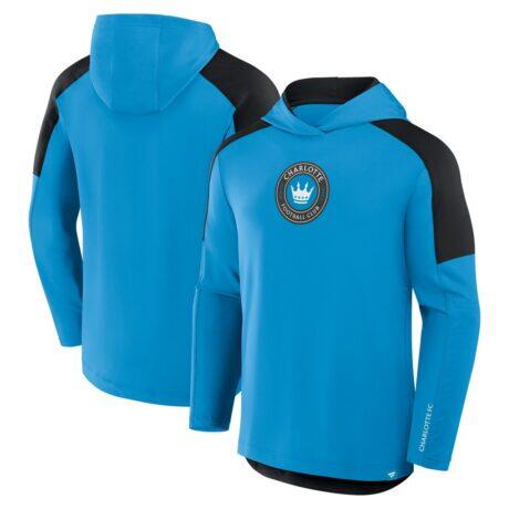 Charlotte FC Fashion7 Red Card Transitional Pullover Hoodie - Blue - Front View