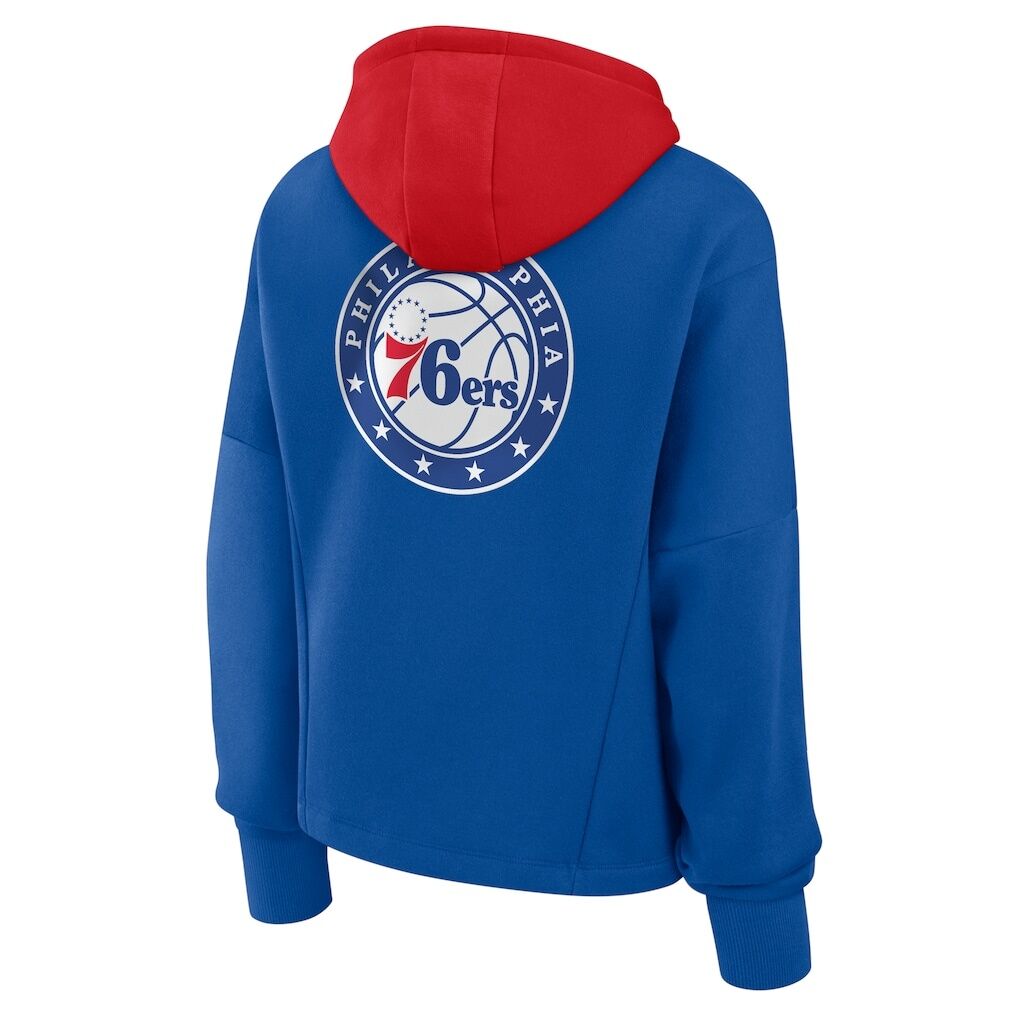 Philadelphia 76ers Fashion7 Women's Post Up Boxy Pullover Hoodie - Deep Royal