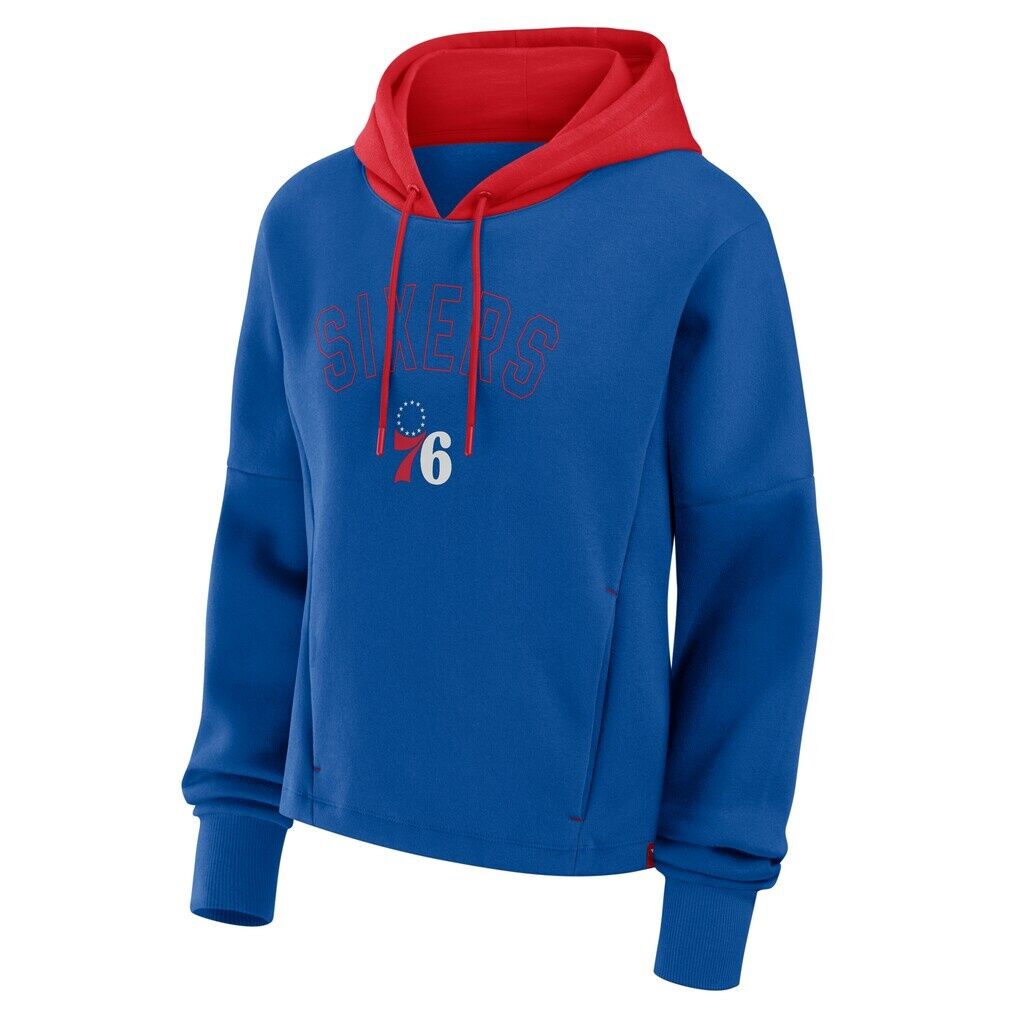 Philadelphia 76ers Fashion7 Women's Post Up Boxy Pullover Hoodie - Deep Royal