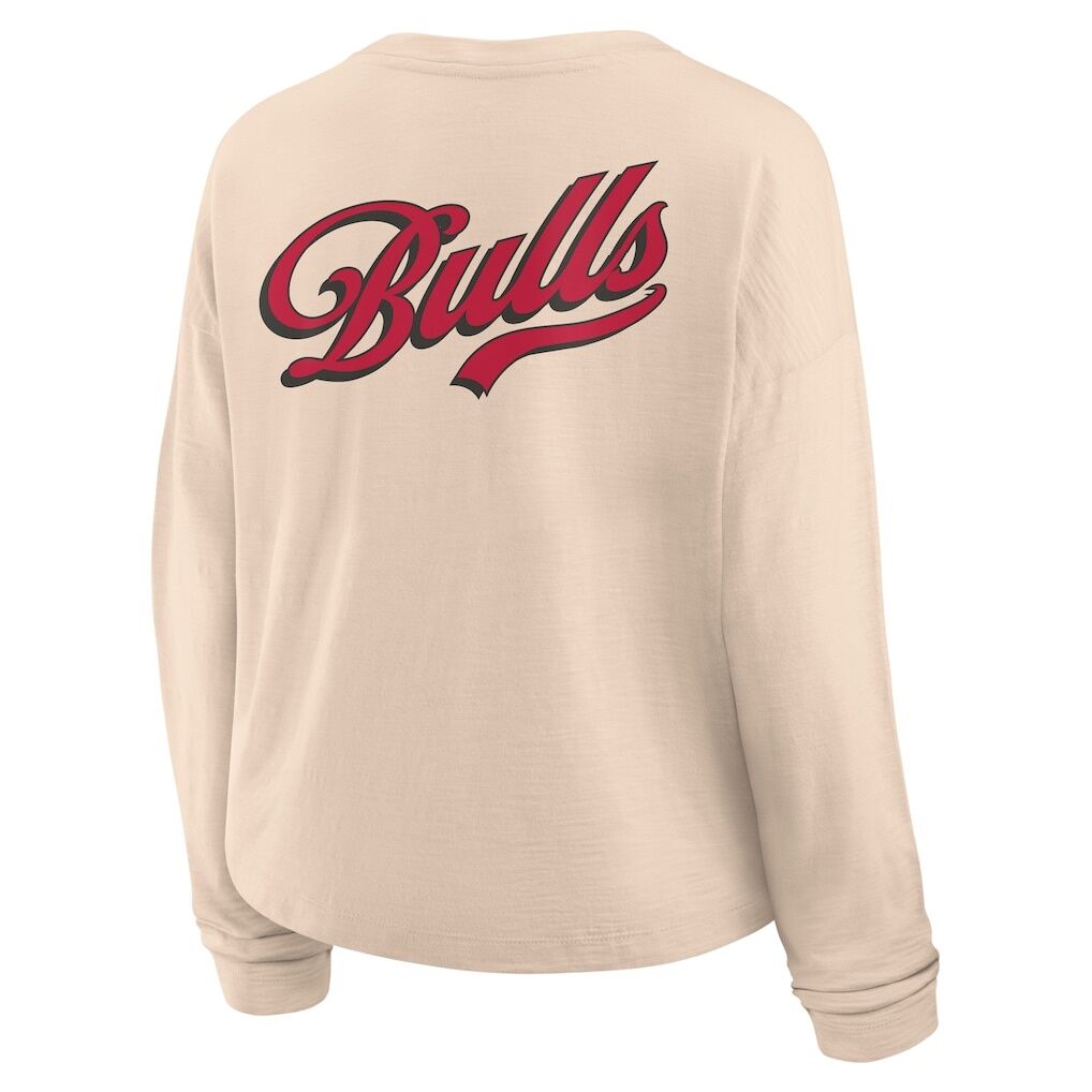 Chicago Bulls Fashion7 Women’s Boxed Out Drop Fashion Long Sleeve T-Shirt – Natural