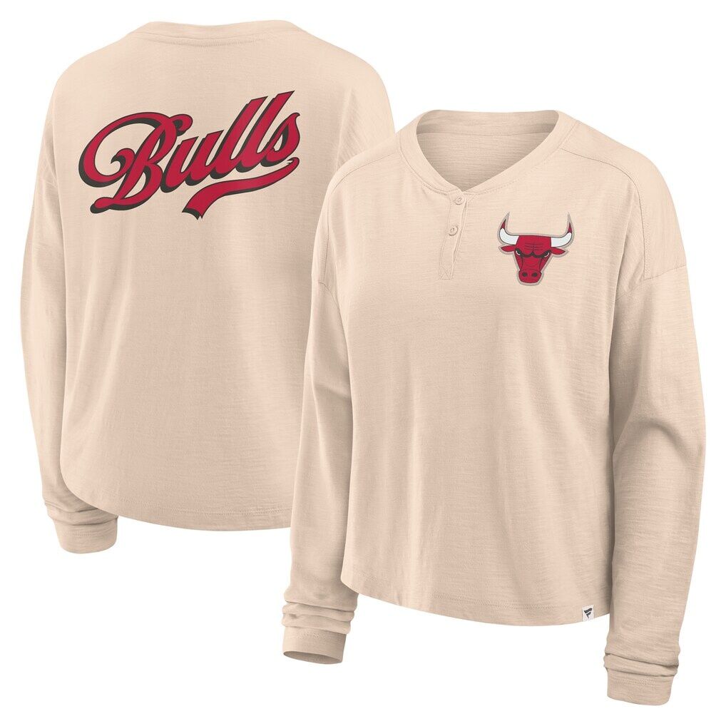 Chicago Bulls Fashion7 Women’s Boxed Out Drop Fashion Long Sleeve T-Shirt – Natural