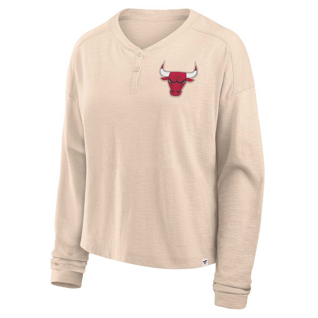 Chicago Bulls Fashion7 Women’s Boxed Out Drop Fashion Long Sleeve T-Shirt – Natural