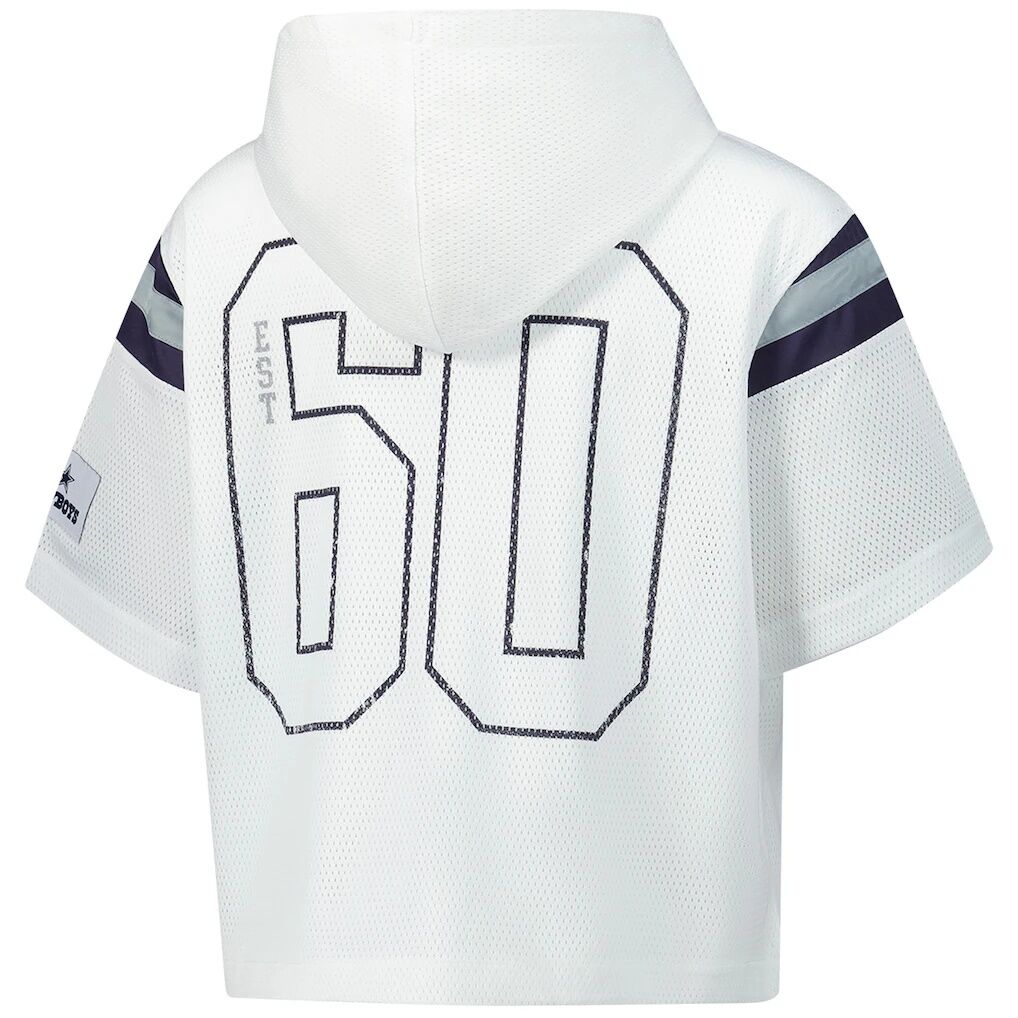 Dallas Cowboys The Wild Collective Women's Mesh Short Sleeve Hoodie T-Shirt