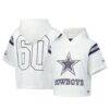 Dallas Cowboys The Wild Collective Women's Mesh Short Sleeve Hoodie T-Shirt - White - Front View