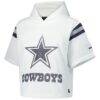 Dallas Cowboys The Wild Collective Women's Mesh Short Sleeve Hoodie T-Shirt - White - Side View