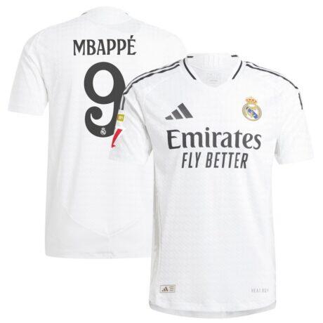 Kylian Mbappé Real Madrid adidas 2024/25 Home Authentic Player Jersey - White - Front View
