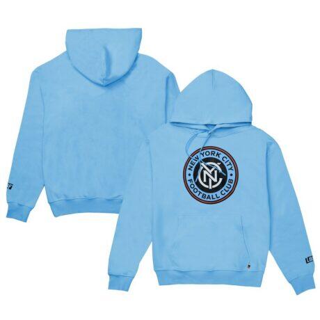 New York City FC Live Breathe Futbol Unisex Crest Pullover Hoodie - - Front View