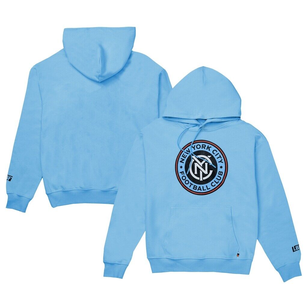 New York City FC Live Breathe Futbol Unisex Crest Pullover Hoodie - Sky Blue