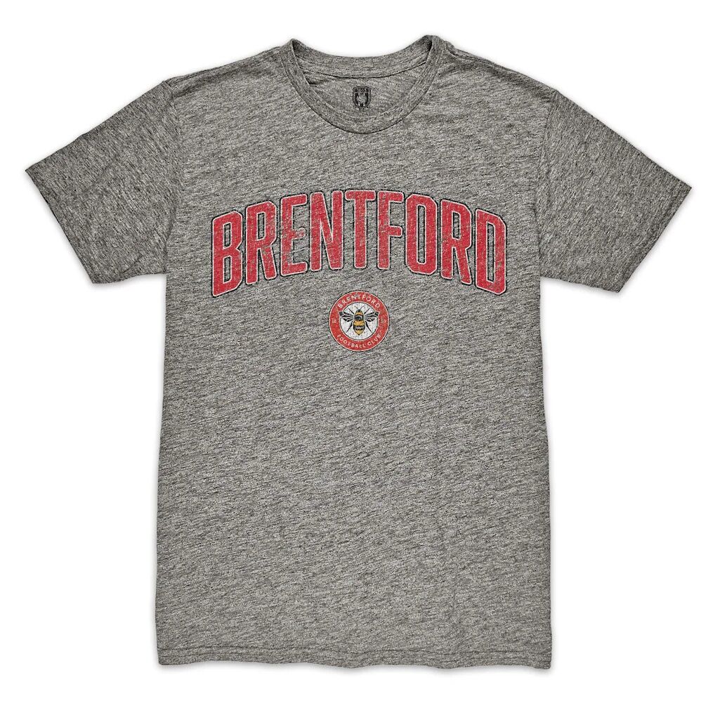 Brentford FC 1863FC Wordmark Vintage Tri-Blend T-Shirt - Heather Gray
