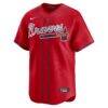 Atlanta Braves Nike Alternate Limited Jersey - Red - Back View
